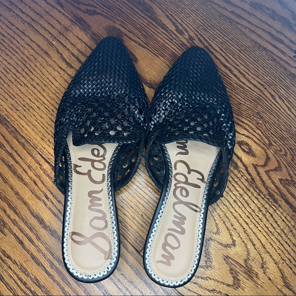 Sam Edelman woven black clog flat sandal womens size 9 1/2